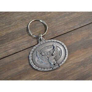 2000 Pewter Motorcycle Keychain Sturgis SD Rally Black Hills Eagle Diamond